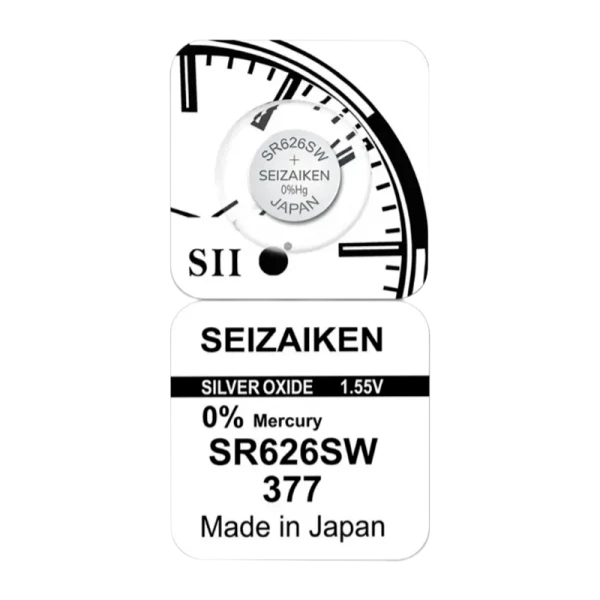 Батарейка SEIZAIKEN 377 (SR626SW) Silver Oxide 1.55V (1/10/100/1000)