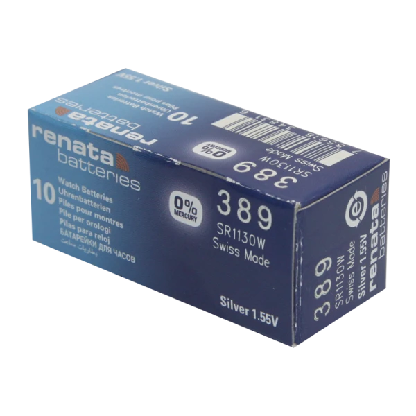 Батарейка Renata 389 (SR1130W) Silver Oxide 1.55V (1/10/100)