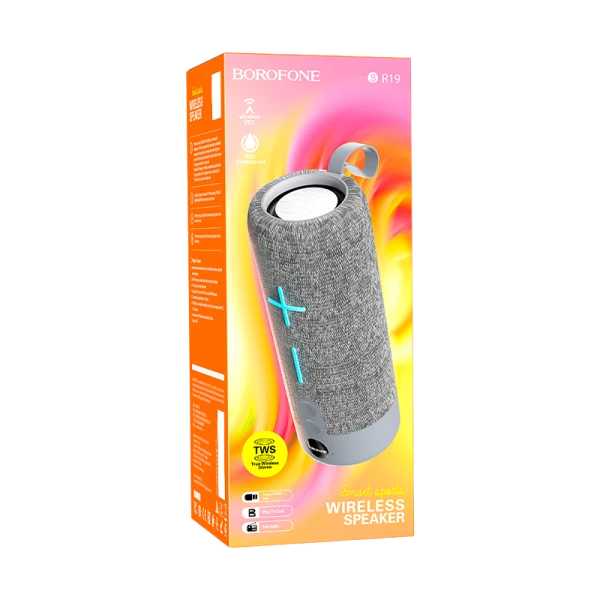 Портативная колонка Borofone BR19 bluetooth 5.1 microSD серый (1/50)