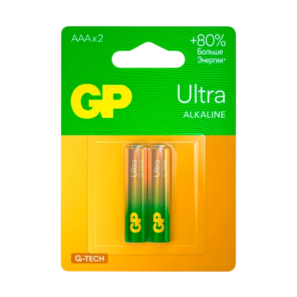 Батарейка GP ULTRA G-Tech LR03 AAA BL2 Alkaline 1.5V (2/20/160) R