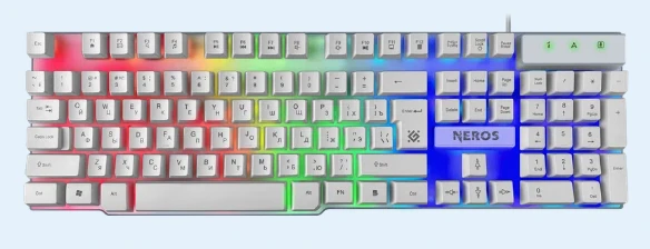 Клавиатура проводная Defender GK-147 NEROS игровая USB 1.8м белый (1/24)