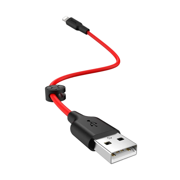 Кабель HOCO X21 Plus USB (m)-Lightning (m) 0.25м 2.4A силикон черный красный (1/30/300)