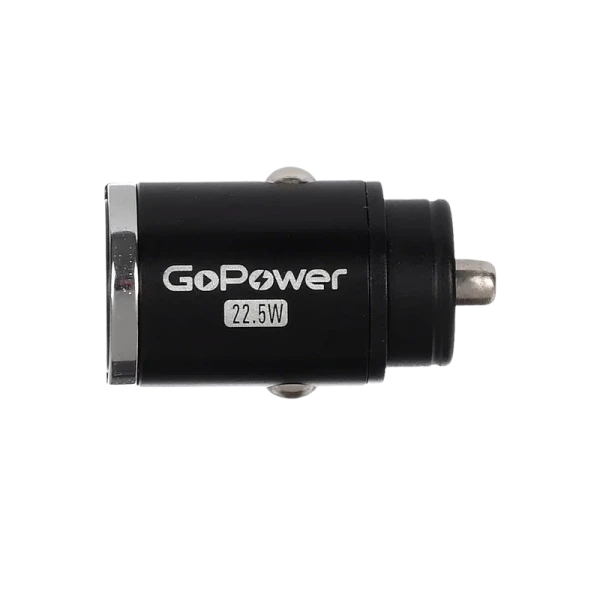 Автомобильное З/У GoPower GPQC12 1USB+1Type-C 22.5W Mini черный (1/100)