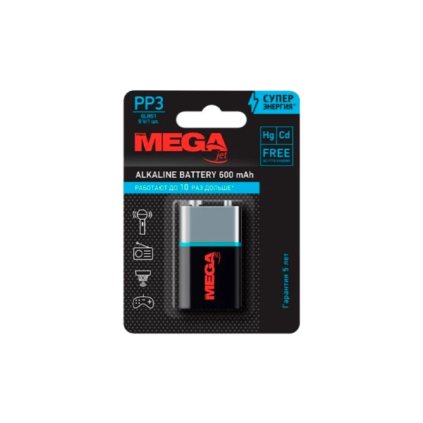 Батарейка Promega Крона 6LR61 BL1 Alkaline 1.5V (1/12/192/4608)