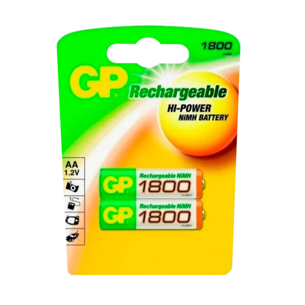 Аккумулятор бытовой GP HR6 AA BL2 NI-MH 1800mAh в бумажной упаковке (2/20/160)