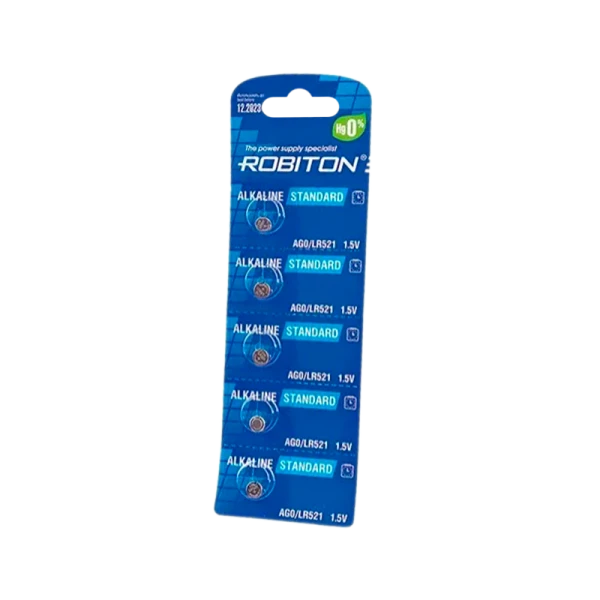 Батарейка ROBITON STANDARD R-AG0-0-BL5 (0% Hg)&nbsp;&nbsp;AG0 LR521 379 LR63 BL5&nbsp;&nbsp;5/100