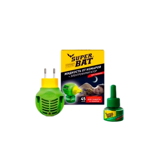 Набор SuperBAT 45 ночей от комаров жидкость+электрофумигатор (1/24)