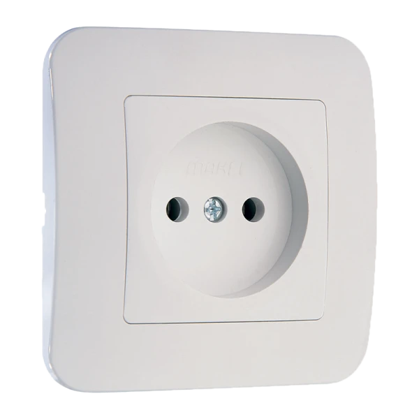 Розетка Makel Lillium Natural 1гн. 16A Б/З белый 55022 (1/12)