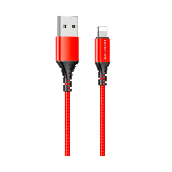 Кабель Borofone BX54 USB (m)-Lightning (m) 1.0м 2.4A нейлон красный (1/360)