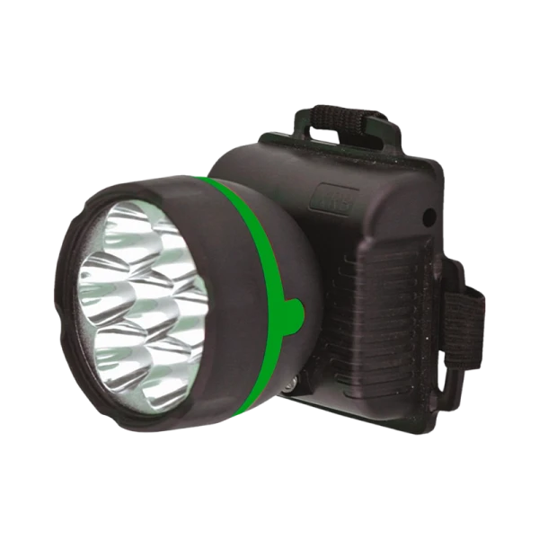 Фонарь налобный Ultraflash 909 1.7W 7LED от батареек черный (1/100)