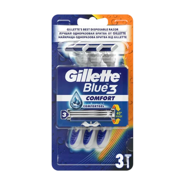 Бритва Gillette BLUE3 COMFORT 3 лезвия прорезиненная ручка 3шт. (1/6/12)