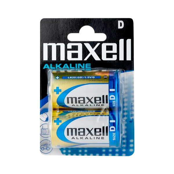Батарейка Maxell LR20 D BL2 Alkaline 1.5V (2/24/120)