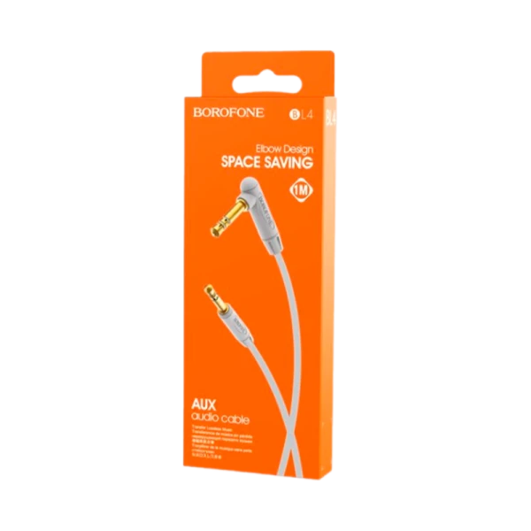Кабель AUX Borofone BL4 Jack 3.5mm (m)-Jack 3.5mm (m) 1.0м TPE серый (1/63/252)