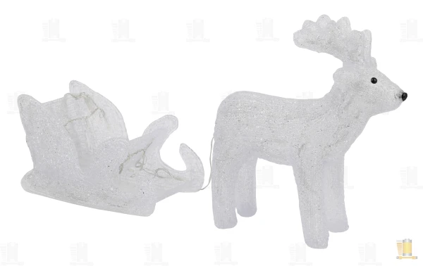 Ночник ЭРА "Олень с санями" 120LED 220V белый (1/2/30)