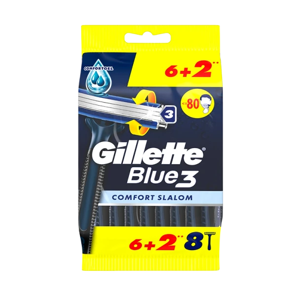 Бритва Gillette BLUE3 COMFORT Slalom 3 лезвия ENG 6+2шт. (1/6)