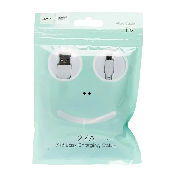 Кабель HOCO X13 USB (m)-microUSB (m) 1.0м 2.4A ПВХ белый (1/36/360)