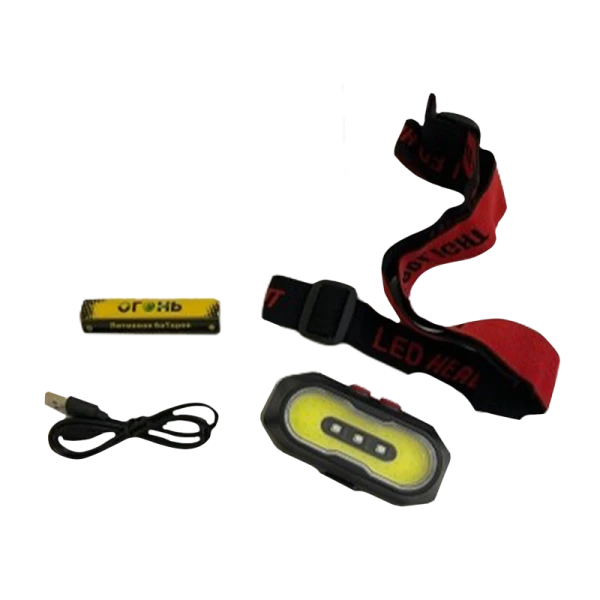 Фонарь налобный Без бренда YT-2033 от аккумулятора 5 режимов черный