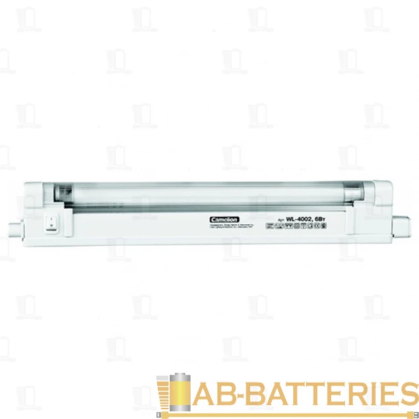 Светильник люминесцентный Camelion WL-4002 20W 220V G5 накладной с выключателем белый (1/30)