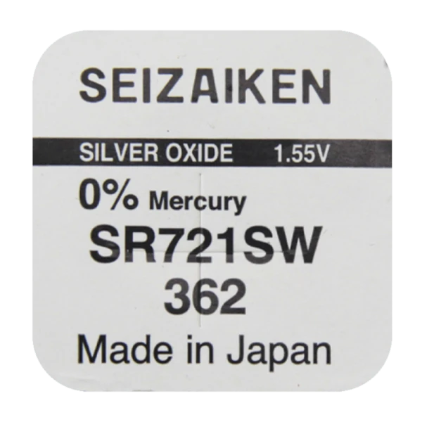 Батарейка SEIZAIKEN 362 (SR721SW) Silver Oxide 1.55V (1/10/100/1000)