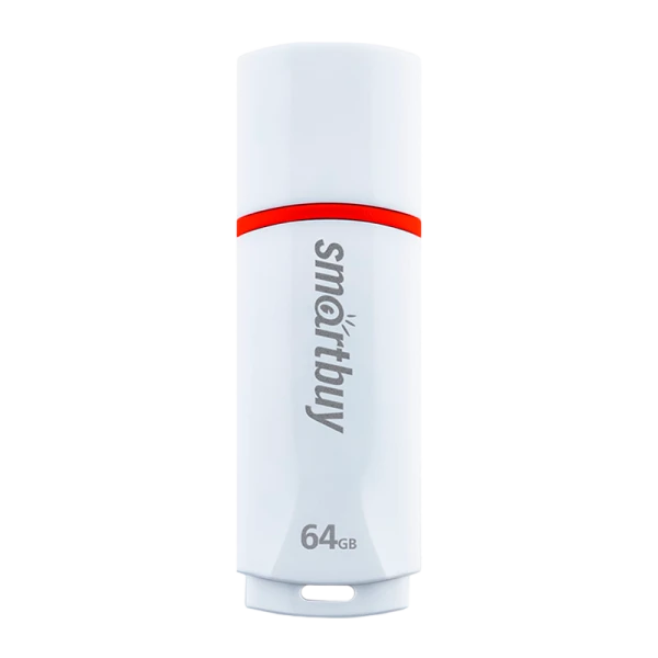 Флеш-накопитель Smartbuy Crown 64GB USB2.0 пластик белый