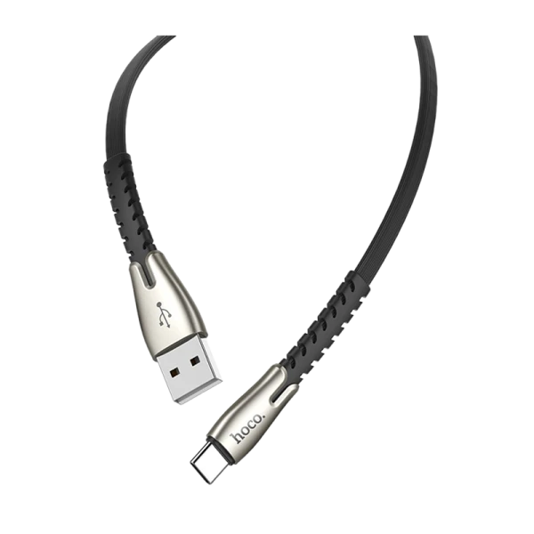 Кабель HOCO U58 USB (m)-Type-C (f) 1.2м 2.4A TPE черный (1/30/300)