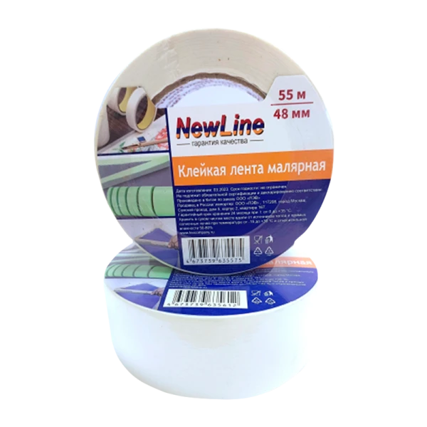 Скотч NewLine 48мм*25м 150мкм малярный (1/36)