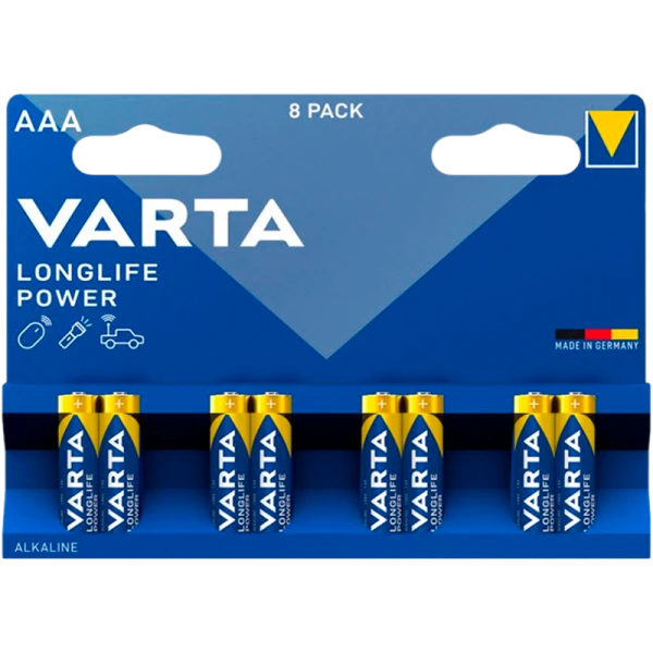 Батарейка Varta LONGLIFE POWER (HIGH ENERGY) LR03 AAA BL8 Alkaline 1.5V (4903) (8/160)