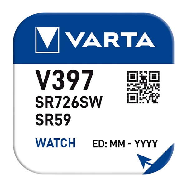 Батарейка Varta 397 (SR726SW) BL1 Silver Oxide 1.55V (1/10/100)