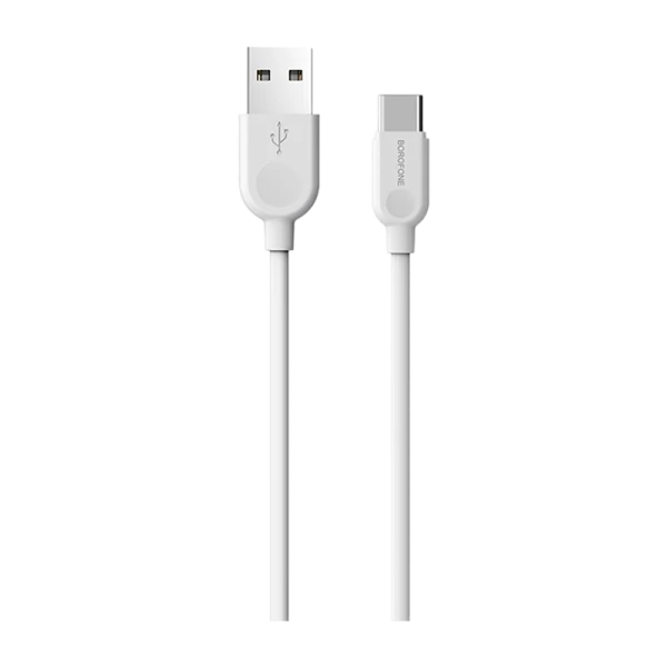Кабель Borofone BX14 USB (m)-Type-C (m) 2.0м 2.4A ПВХ белый (1/360)