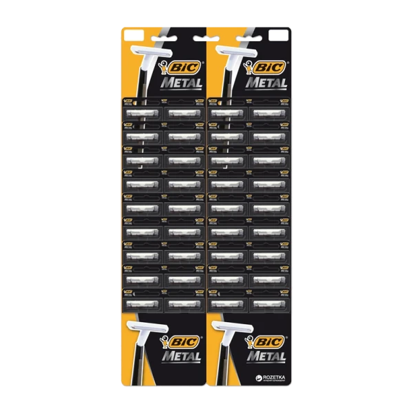 Бритва BIC "Metall" 1 лезвие пластиковая ручка на карте 36шт. (36/144)