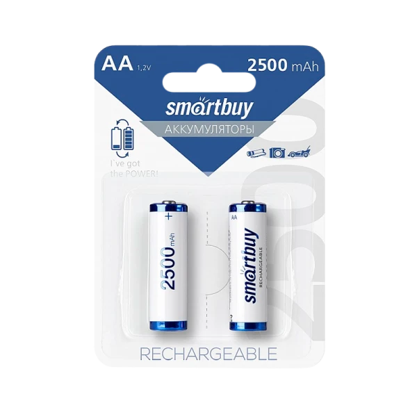 Аккумулятор бытовой Smartbuy HR6 AA BL2 NI-MH 2500mAh (2/24/240)