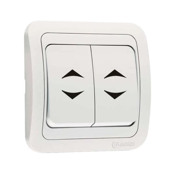 Выключатель Makel Mimoza 2-клав.10A пластик проходной белый 12026MK