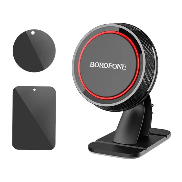 Держатель автомобильный Borofone BH13 липучка магнит черный красный (1/120)