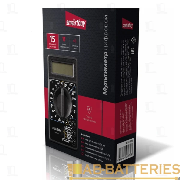 Мультиметр Smartbuy tools DT831, многофункц., в комплекте: набор щупов, крона,&nbsp;&nbsp;(SBT-DT831)/100