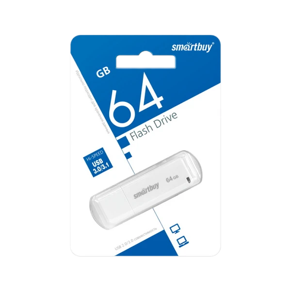 Флеш-накопитель Smartbuy LM05 64GB USB3.0 пластик белый