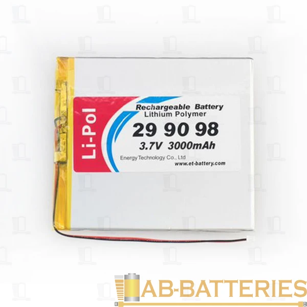 Аккумулятор ET LP299098-PCM Li-Pol, 3.7В, 3000мАч (1/80)