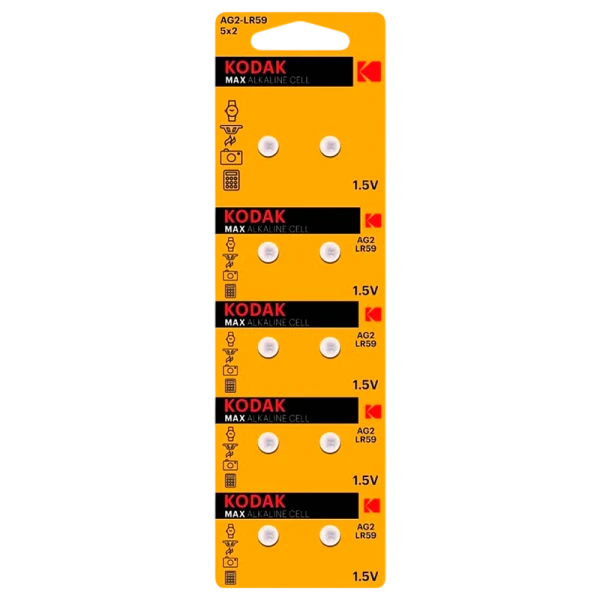 Батарейка Kodak G2/LR726/LR59/396A/196 BL10 Alkaline 1.5V (10/100/1000)