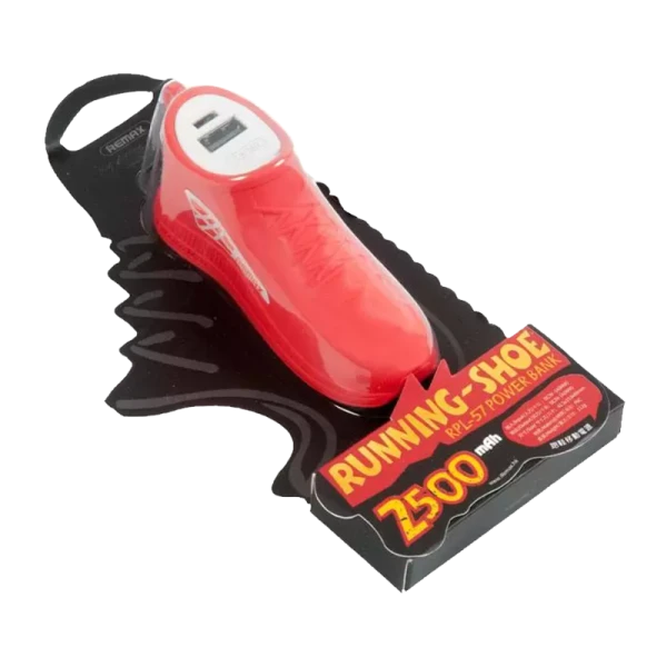 Внешний аккумулятор Remax RPL-57 Running Shoe 2500mAh 1.0A 1USB красный (1/60)