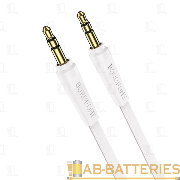 Кабель AUX Borofone BL6 Jack 3.5mm (m)-Jack 3.5mm (m) 1.0м TPE белый (1/63/252)