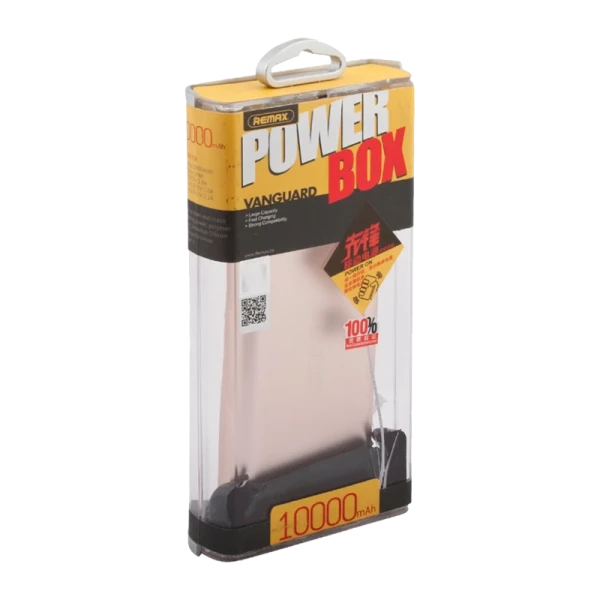 Внешний аккумулятор Remax RPP-10 Vanguard 10000mAh 2.1A 2USB фонарик золотой