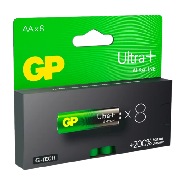 Батарейка GP ULTRA PLUS G-tech LR6 AA BL8 Alkaline 1.5V (8/96/768)