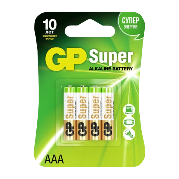 Батарейка GP Super LR03 AAA BL4 Alkaline 1.5V (4/40/160/320)