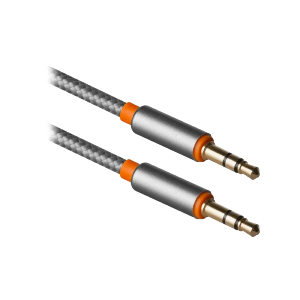 Кабель AUX Defender JACK01-03 Jack 3.5mm (m)-Jack 3.5mm (m) 1.2м ткань серый (1/450)