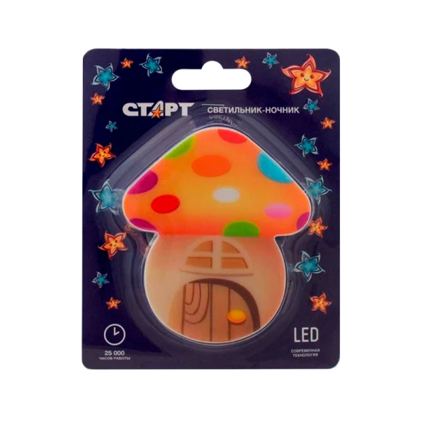 Ночник Старт Гриб-домик NL 3LED оранжевый
