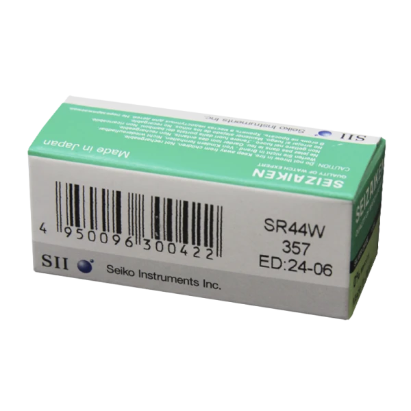 Батарейка SEIZAIKEN 357 (SR44W) Silver Oxide 1.55V (1/10/100/1000)