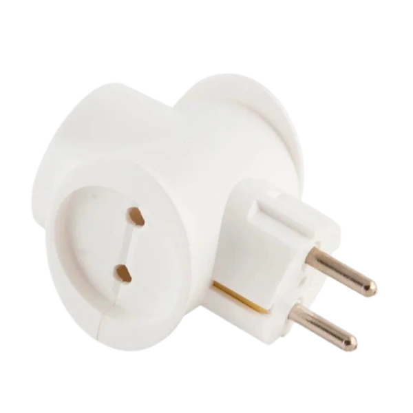 Разветвитель Toker 3T1 1р.С/З 2р.Б/З 16A белый (1/50)