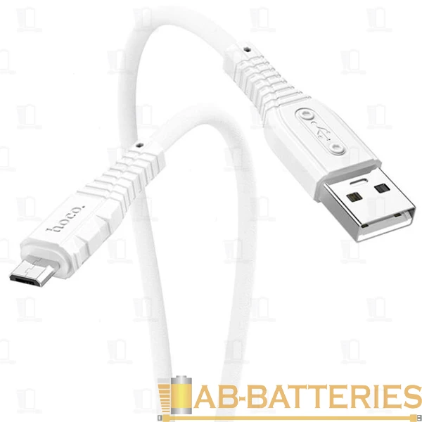 Кабель HOCO X67 USB (m)-microUSB (m) 1.0м 2.4A силикон белый (1/31/310)