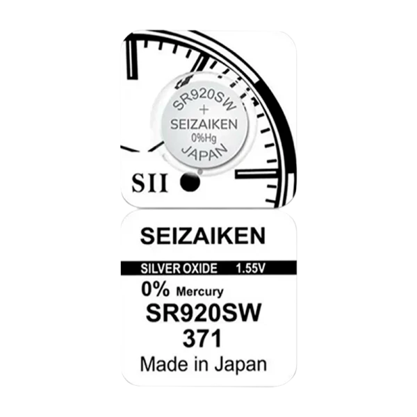 Батарейка SEIZAIKEN 371 (SR920SW) Silver Oxide 1.55V (1/10/100/1000)