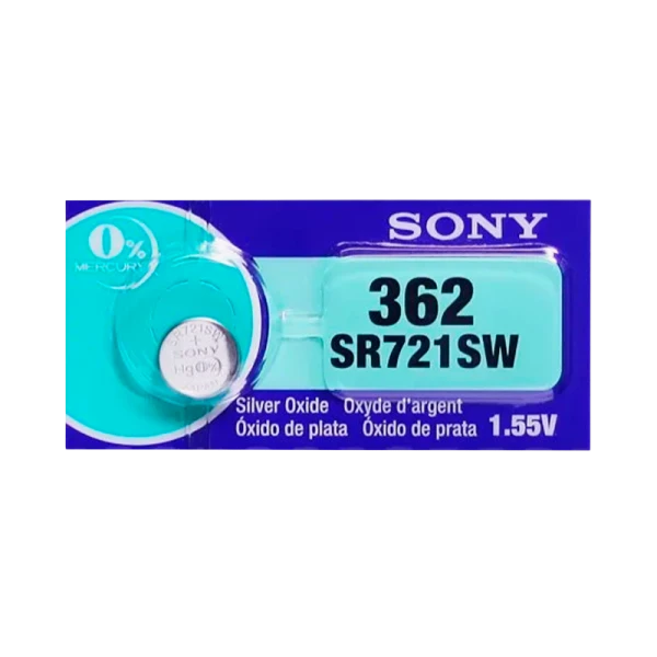 Батарейка Sony 362 (SR721SW) BL1 Silver Oxide 1.55V (10/100/1000)