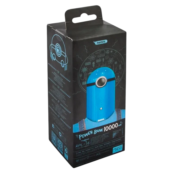 Внешний аккумулятор Remax RPL-36 Cutie 10000mAh 1.5A 2USB синий (1/40)